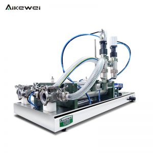 半自動(dòng)雙頭臥式膏液灌裝機